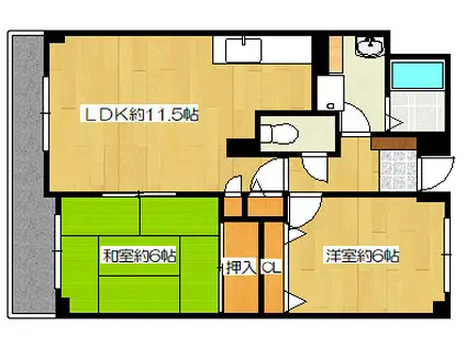 ベルビーアドニス(2LDK/4階)の間取り写真