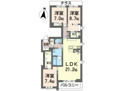 ベラフォレスタ深沢(3LDK/1階)の間取り写真