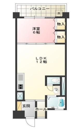 関屋ステーションハイツ(1LDK/2階)の間取り写真