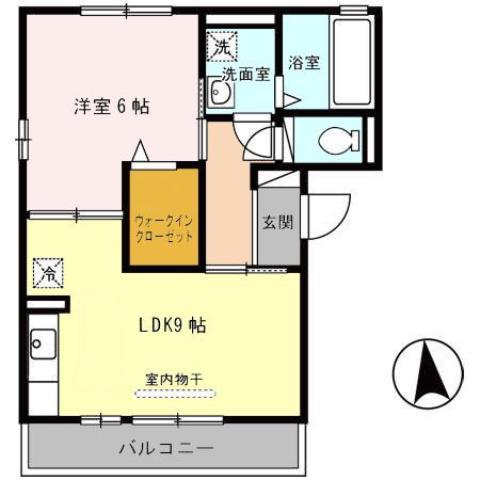 シャルマンA(1LDK/3階)の間取り写真
