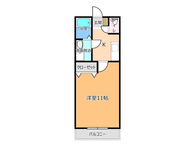 エイトハイツD(1K/1階)の間取り写真