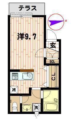 LATTE LIBRO(ワンルーム/3階)の間取り写真