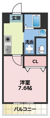 REVO門真(1K/1階)の間取り写真