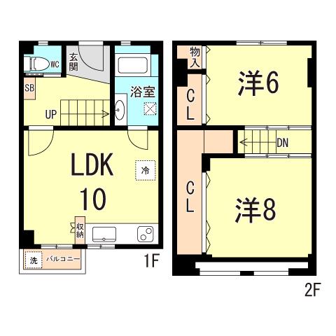 松が丘 14号棟(3LDK/2階)の間取り写真