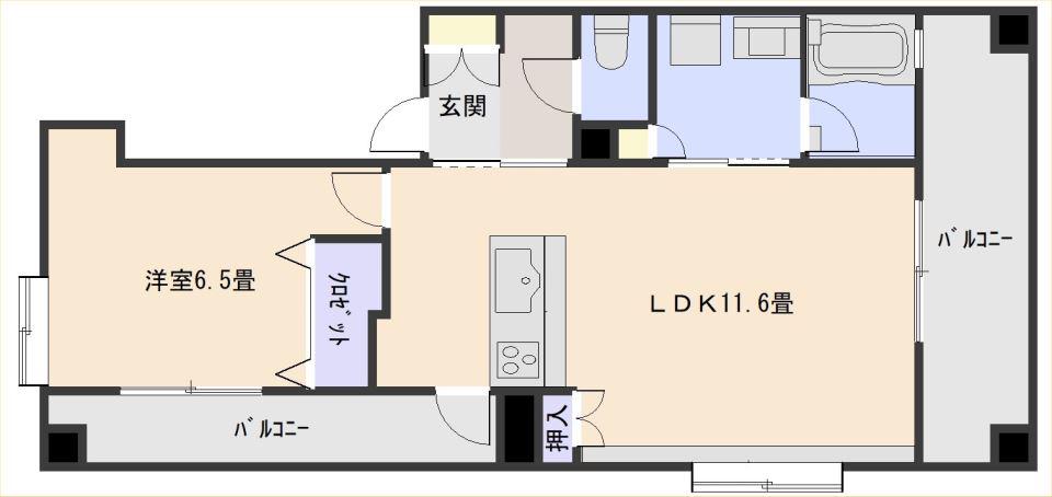 スタジオーネ小松原(1LDK/7階)の間取り写真