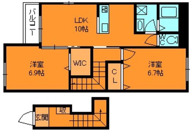 プリマヴェーラ(2LDK/2階)の間取り写真