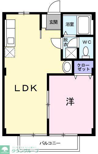 オリンピア藤沼(1LDK/1階)の間取り写真