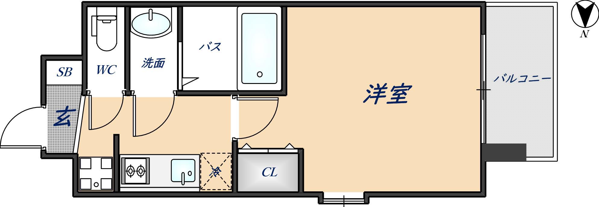 LA DOUCEUR荒本(1K/2階)の間取り写真