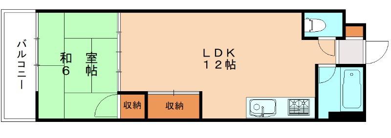 ギャラン江南(1LDK/10階)の間取り写真