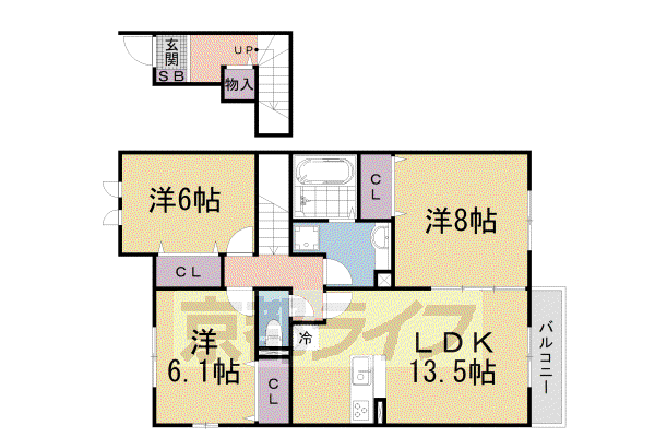 ピュア I.G.II(3LDK/2階)の間取り写真