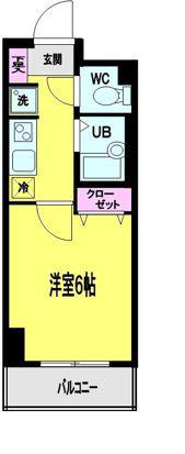 メインステージ西新宿(1K/5階)の間取り写真