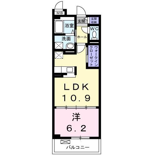 グレイスフルYAMAKITA(1LDK/2階)の間取り写真