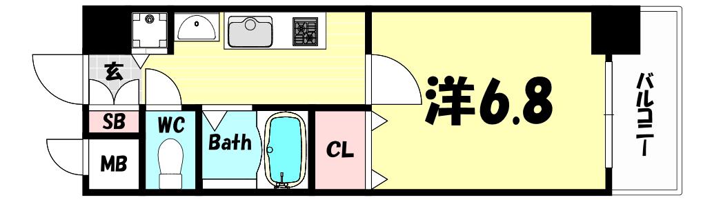 CITTA・VISTA神戸下山手通(1K/4階)の間取り写真