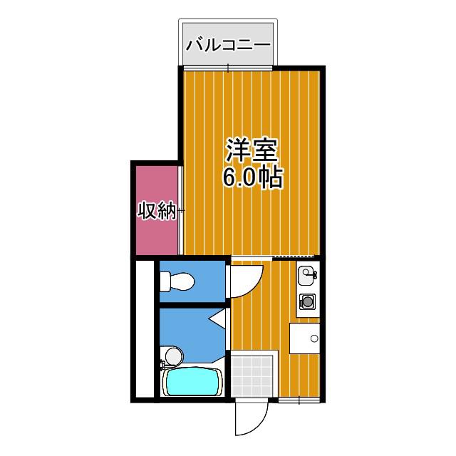 アミティハイム(1K/1階)の間取り写真