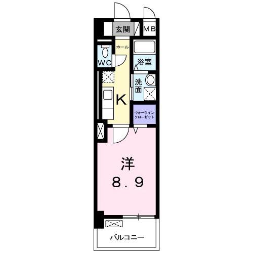 ロイヤルオオイワ(1K/2階)の間取り写真