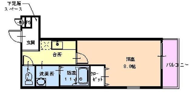 フジパレス鶴見V番館(1K/2階)の間取り写真