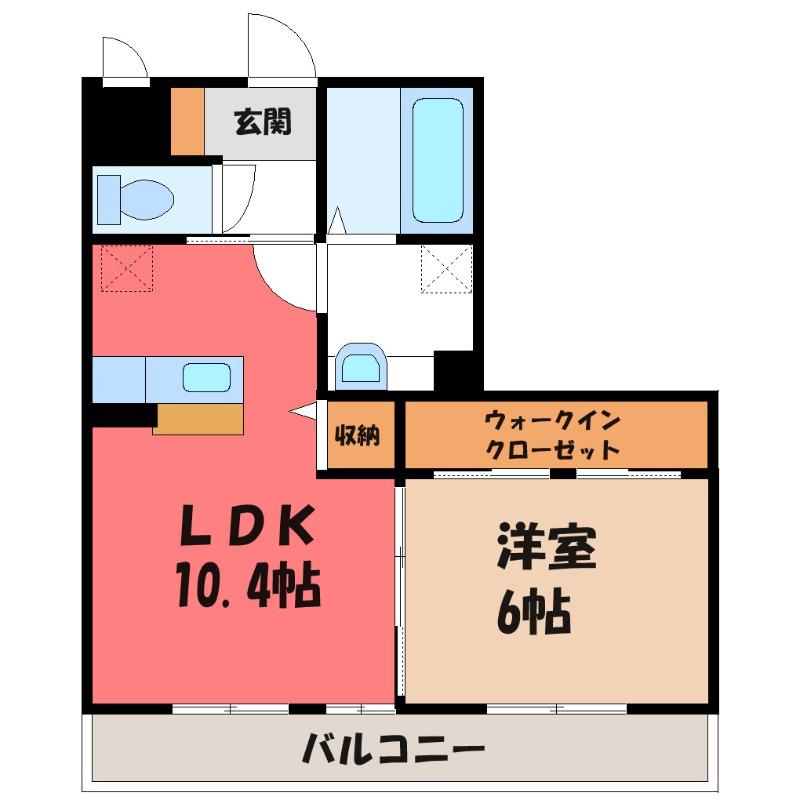 ロハス宮本町(1LDK/3階)の間取り写真