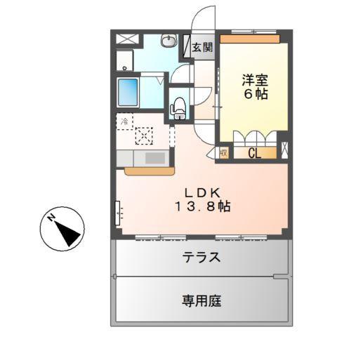 モンシェリー(1LDK/1階)の間取り写真