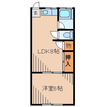 キャトルイケダII(1LDK/1階)の間取り写真