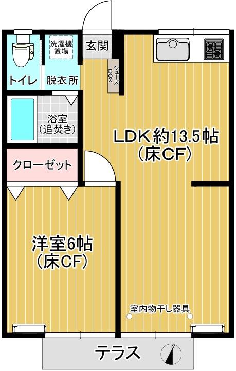 エスポアール(1LDK/1階)の間取り写真