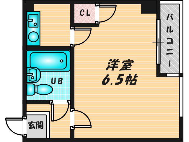 アパートメント新深江(1K/5階)の間取り写真
