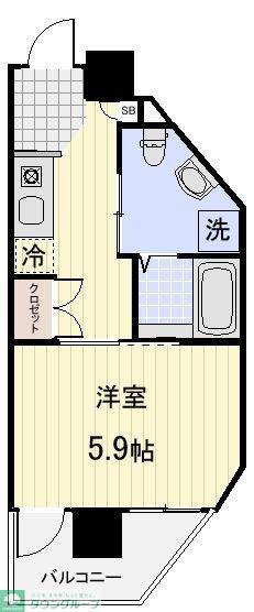 プロスペクト武蔵新城(1K/3階)の間取り写真