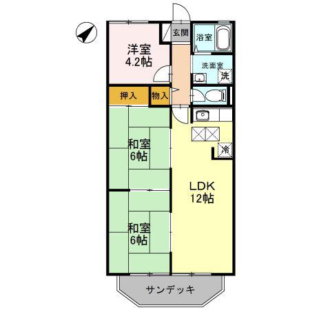 アン星ヶ丘(3LDK/1階)の間取り写真