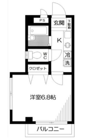 メゾン中野(1K/2階)の間取り写真