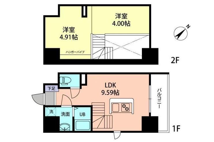 MODERN PALAZZO天神東グランM(1LDK/6階)の間取り写真