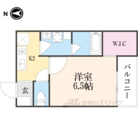 ALEGRIA枚方公園(1K/2階)の間取り写真