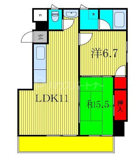 メゾン三羊(2LDK/1階)の間取り写真