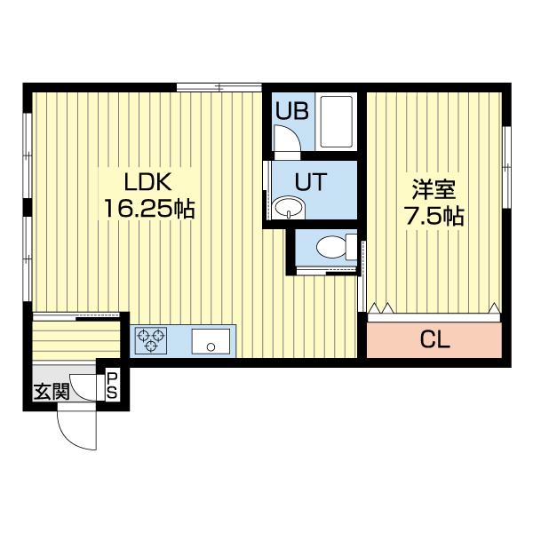 パークスクエア(1LDK/1階)の間取り写真