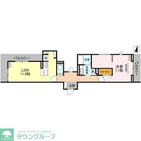 グランヴィル(1LDK/2階)の間取り写真