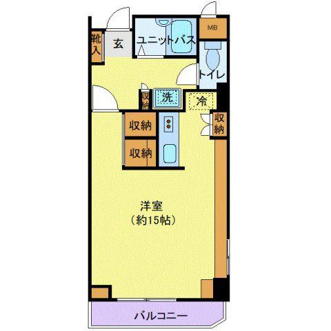 花京院ビル(ワンルーム/7階)の間取り写真