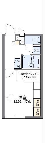 レオパレスコンフォール石橋D(1K/1階)の間取り写真