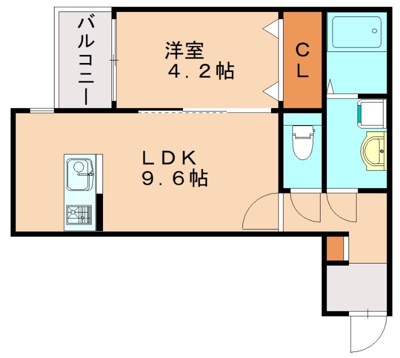 ケーエス博多南駅I(1LDK/3階)の間取り写真