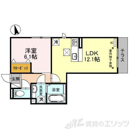 SOPHIA COURT桜町(1LDK/1階)の間取り写真