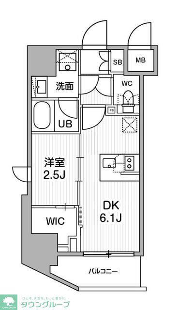 SYFORME木場(1DK/3階)の間取り写真