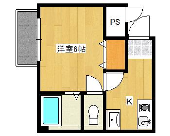 シャンラヴィヌ(1K/1階)の間取り写真