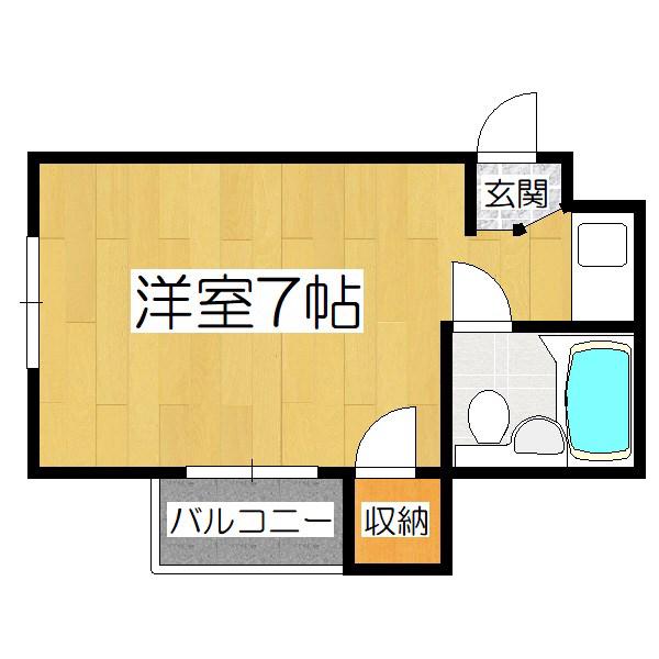 シティハイツ音羽(ワンルーム/2階)の間取り写真