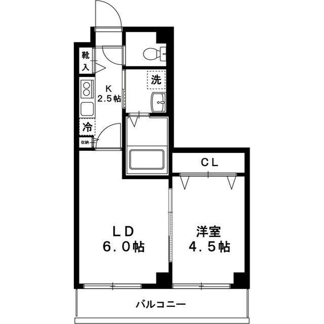 2NDブレスト(1DK/2階)の間取り写真