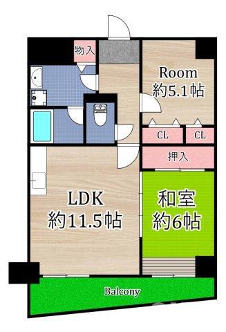 ベルフォーレ(2LDK/2階)の間取り写真