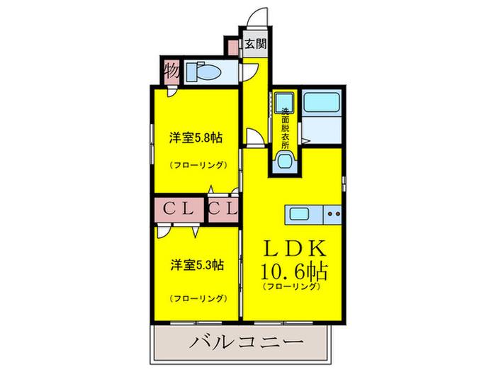 LINK`S M(2LDK/4階)の間取り写真