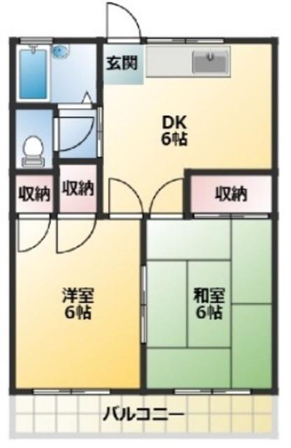 荻野マンション(2DK/2階)の間取り写真