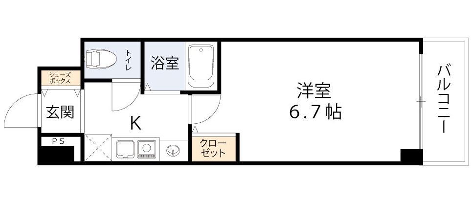 ラナップスクエア同心II(1K/8階)の間取り写真