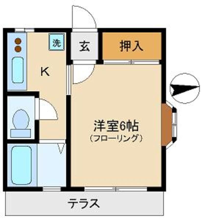 シャトレーゼNO3(1K/1階)の間取り写真