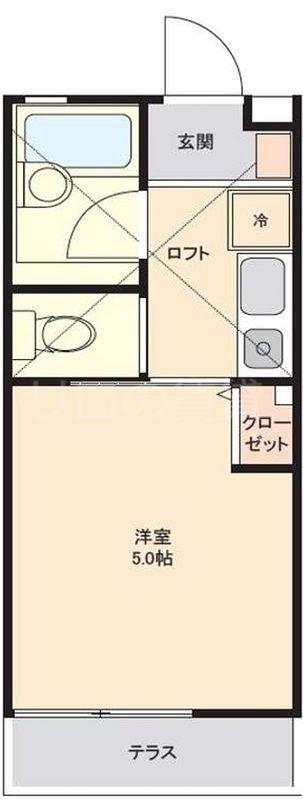 フェリーチェ生麦ウエス(1K/1階)の間取り写真