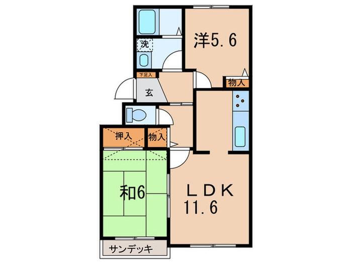メイプルコート江田(2LDK/2階)の間取り写真