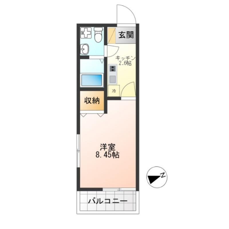 REBLANCHE(1K/2階)の間取り写真
