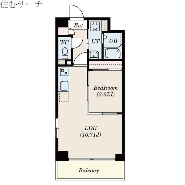 S-FORT四日市元町(1LDK/10階)の間取り写真